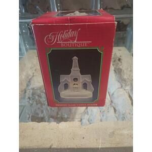 Frosted Glass Christmas Votive Candle Holder Holiday Boutique Vintage VTG